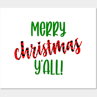 Merry Christmas Y'all Cute Christmas Design for Women Posters and Art